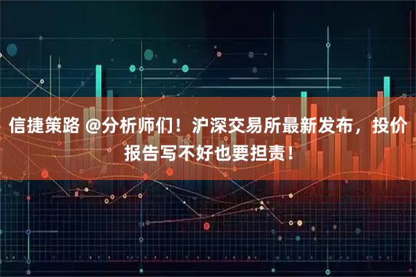 信捷策路 @分析师们！沪深交易所最新发布，投价报告写不好也要担责！